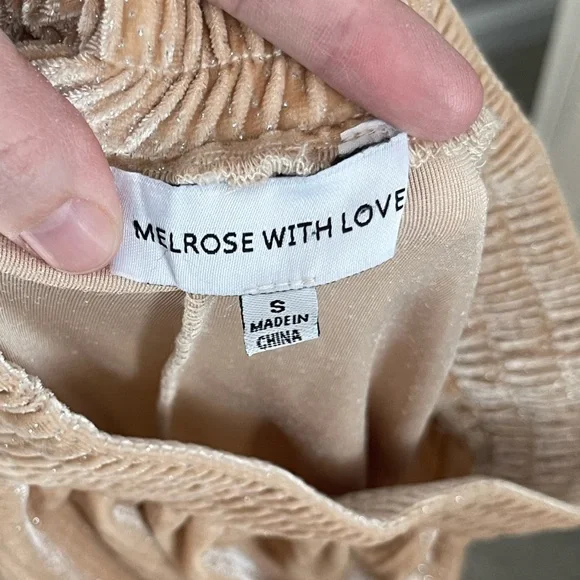 3/$20 Sparkle Cream Velour Joggers - Picture 3 of 3